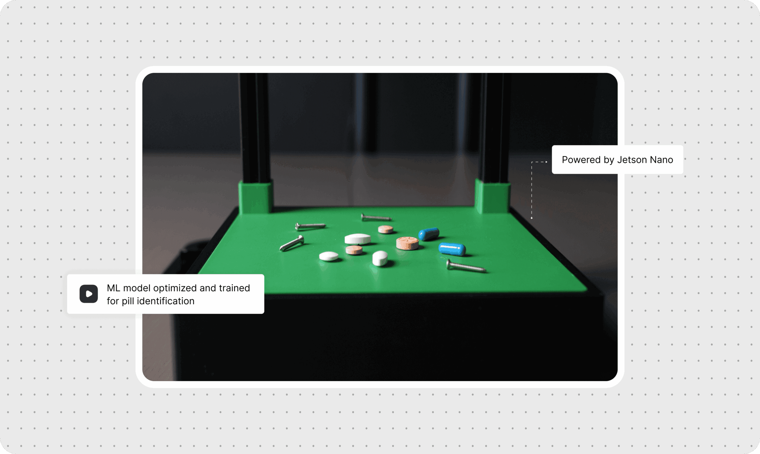 AI-powered prototype detecting pills and mixed objects