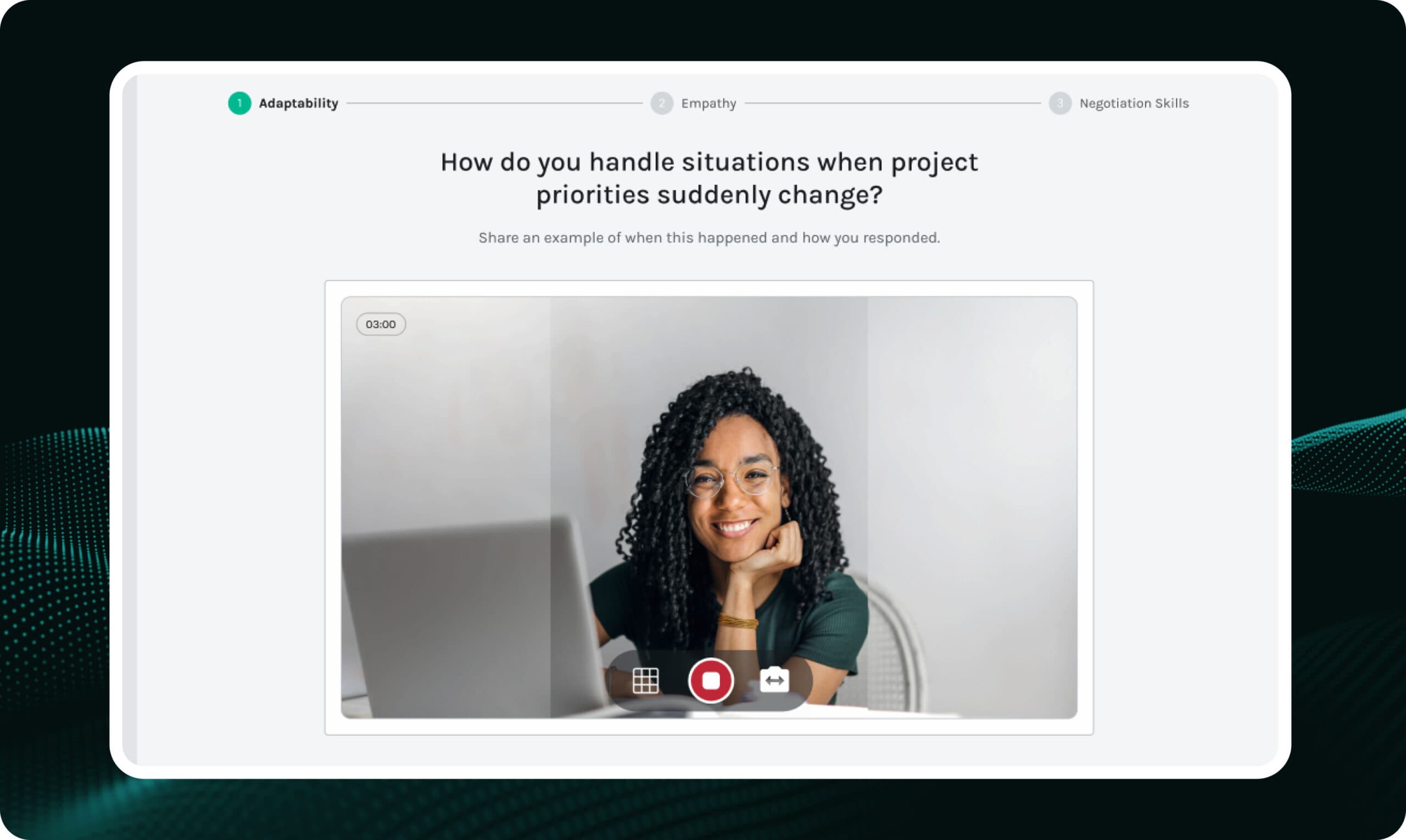 Video Interview Question UI