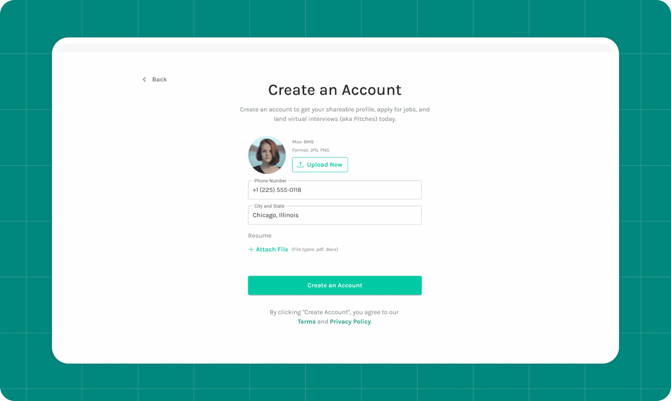 User Registration Screen