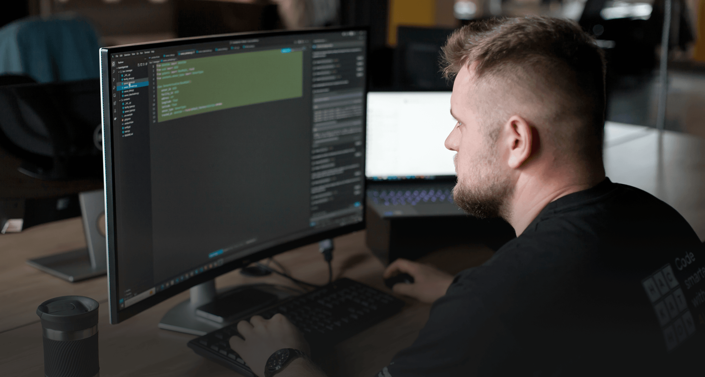 A person coding