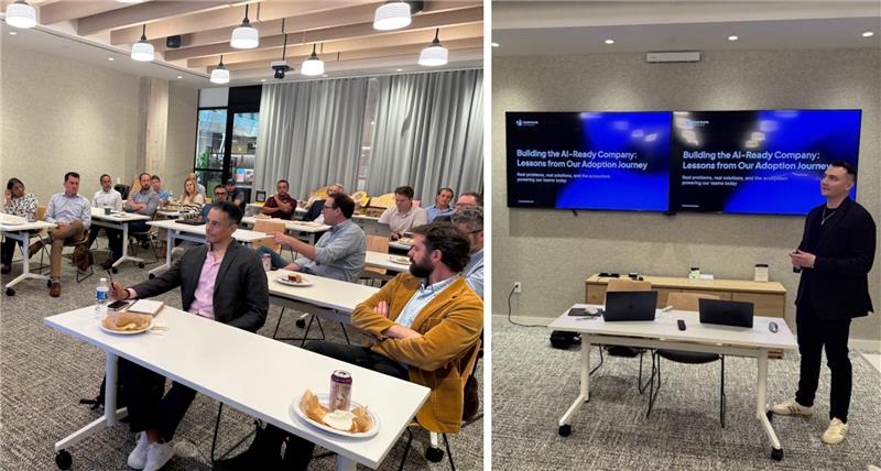 Attendees in a conference room during a Lunch & Learn session