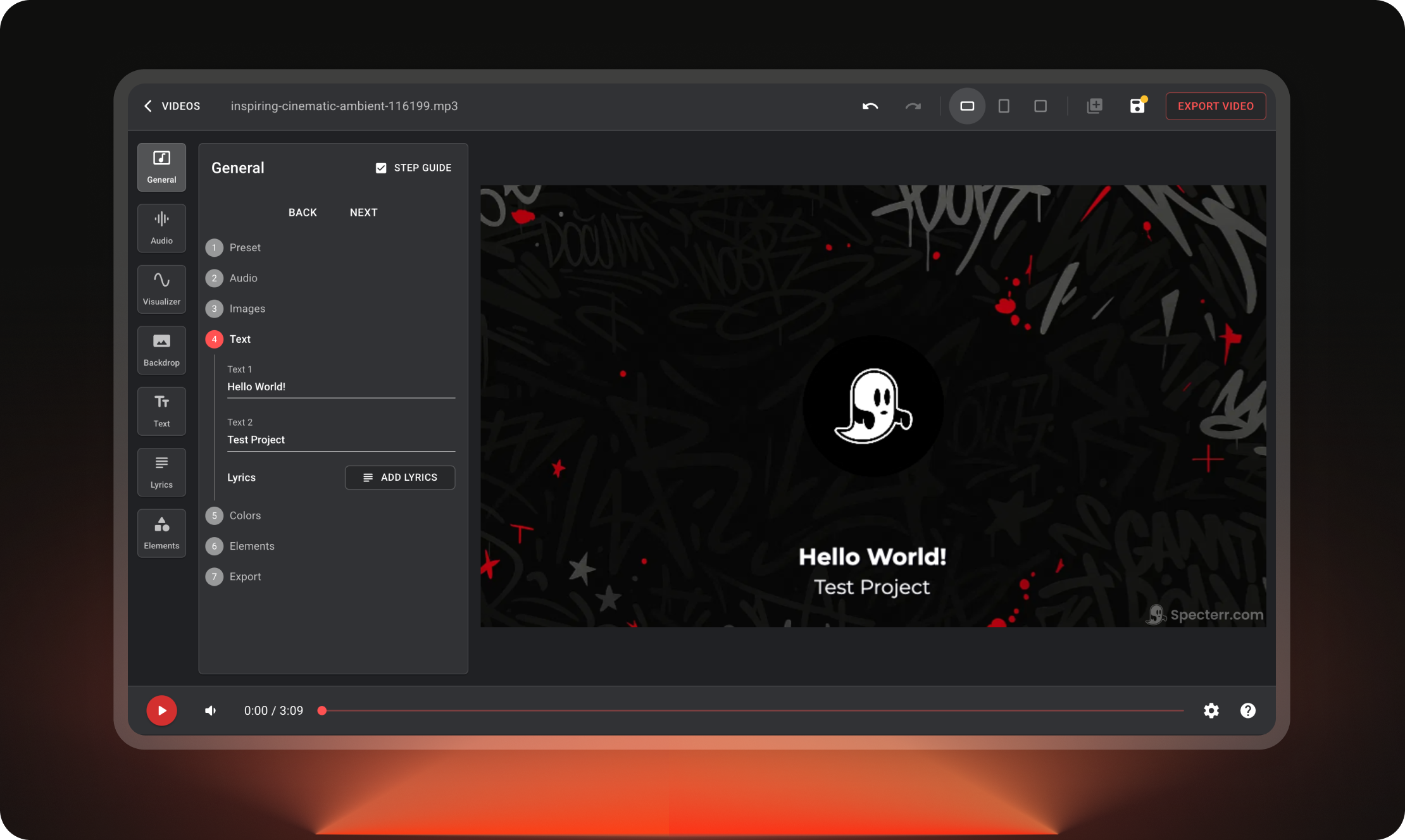 Image 46 - Scalable web platform for creating music visualizers and lyric videos